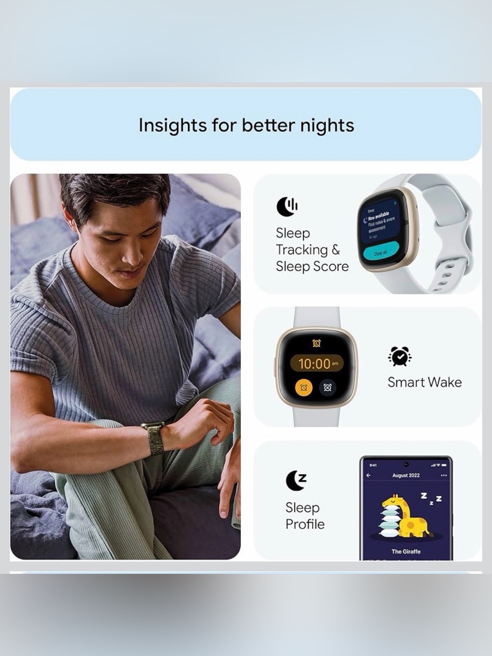 Fitbit Sense 2 Gold Case Smartwatch with 4 Bands with Box - Picture 9 of 14